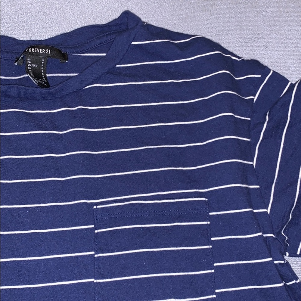 Blue and white stripped crop top